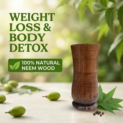 Neem Wooden Glass — Natural Weight Loss & Body Detox