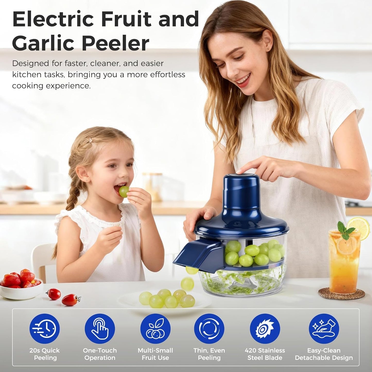 Electric Automatic Garlic, Fruits & Vegetable Peeler Machine