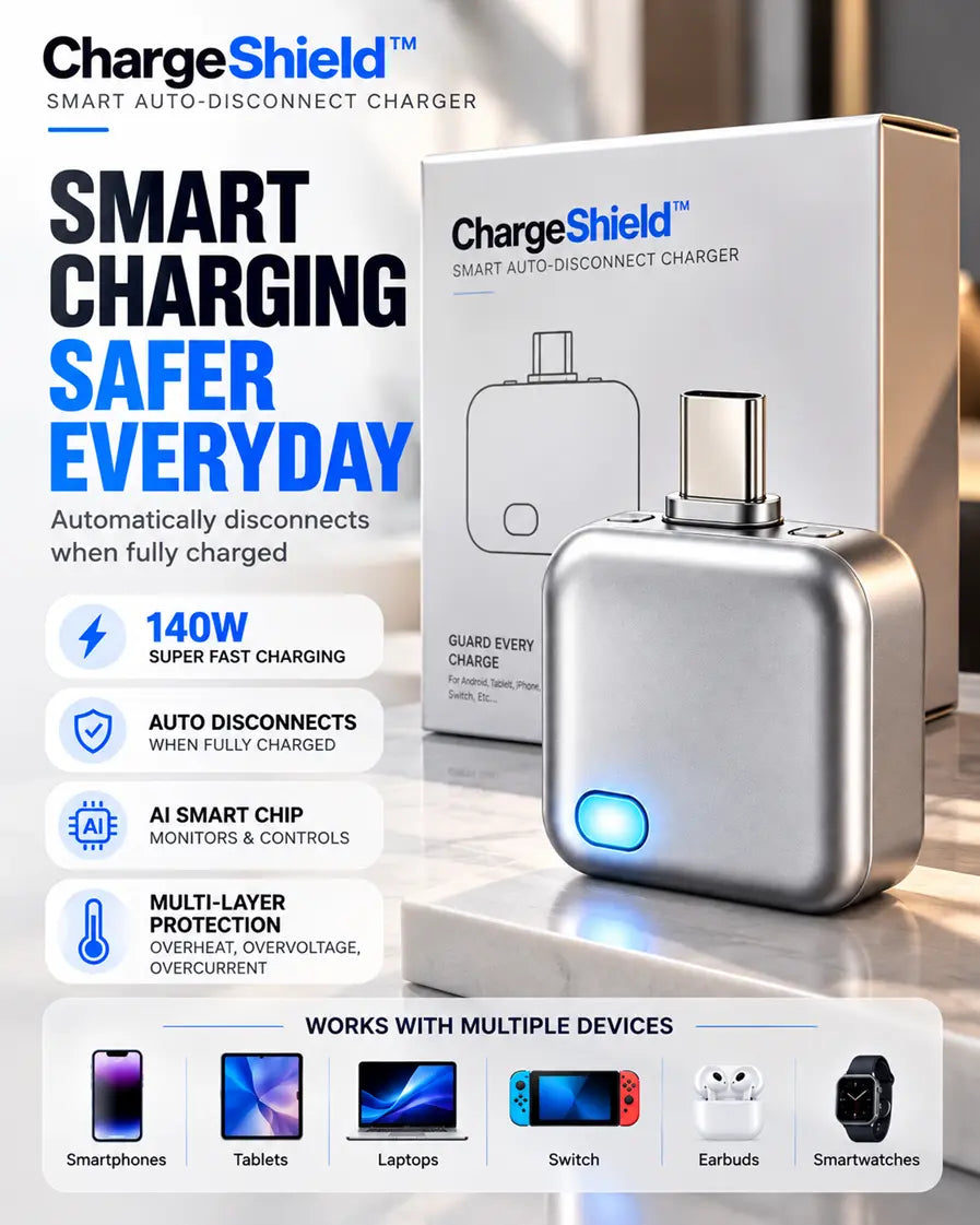 ChargeShield™ 140W Smart Auto-Disconnect Charging Adapter
