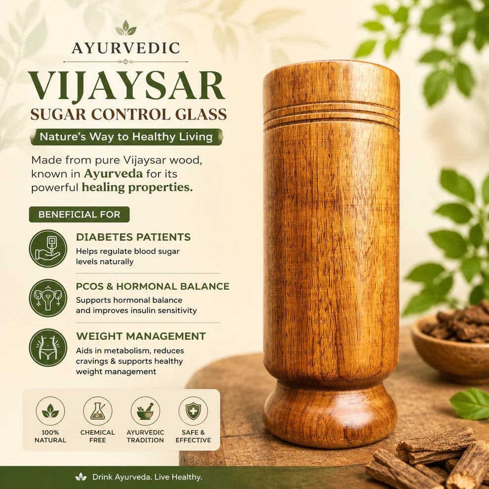 Ayurvedic Vijaysar Wooden Glass (BUY 1 GET 1 FREE)