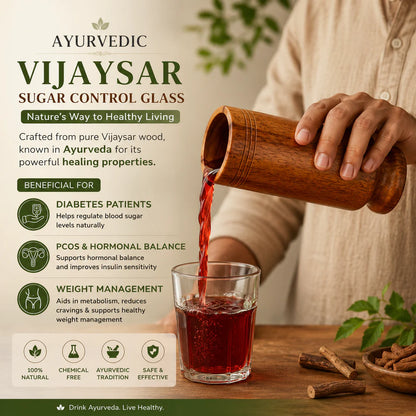 Ayurvedic Vijaysar Wooden Glass (BUY 1 GET 1 FREE)