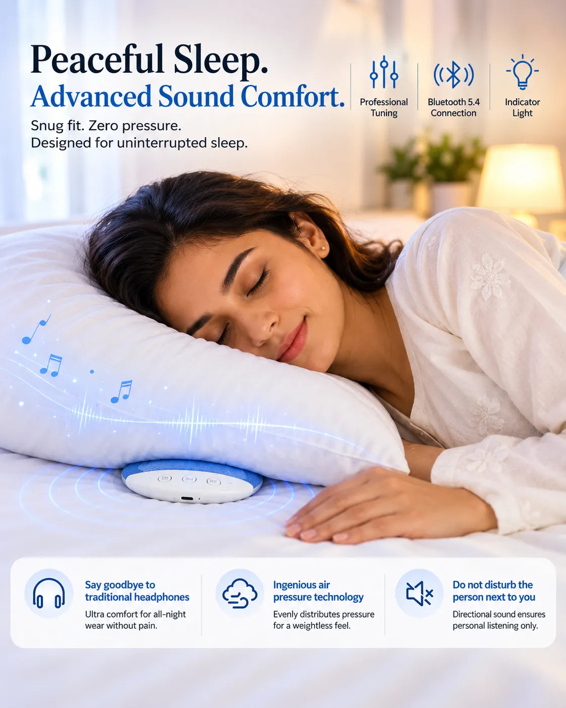 DreamPod™ Ultra-Thin Bluetooth Pillow Speaker