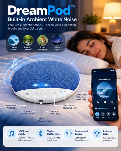 DreamPod™ Ultra-Thin Bluetooth Pillow Speaker