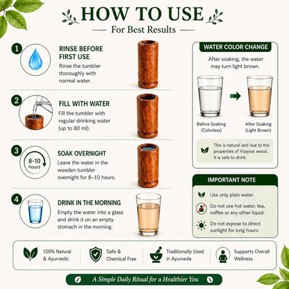 Ayurvedic Vijaysar Wooden Glass (BUY 1 GET 1 FREE)