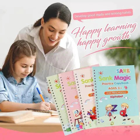 Magic Practice Copybook (4 BOOKS,1 PEN,1 GRIP,10 REFILL) – 50% OFF Today!