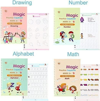 Magic Practice Copybook (4 BOOKS,1 PEN,1 GRIP,10 REFILL) – 50% OFF Today!