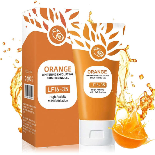 Orange Enzyme Exfoliating Gel for Face & Body - Deep Cleansing Dead Skin Remover with Moisturizing Brightening Formula for All Skin Types
